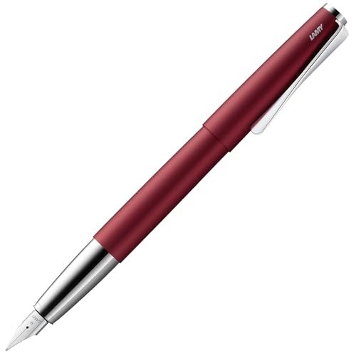 Lamy Studio Royalred - Penna Con Corpo Elegante In Metallo - Clip Elica, Pennino In Acciaio M, Cartuccia D'Inchiostro T 10 Blue Incl.
