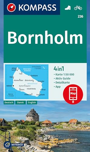 Kompass Wanderkarte 236 Bornholm 1:50.000: 4In1 Wanderkarte Mit Aktiv Guide Und Stadtplan Inklusive Karte Zur Offline Verwendung In Der Kompass-App. F