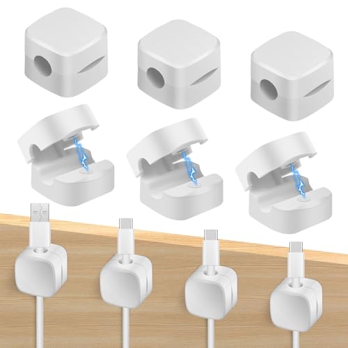 Tnomsno 10 Pezzi Clip Per Cavi, Gestore Di Cavi Magnetici Autoadesivi, Fermacavi Adesivi Magnetico Organizzatore Per Scrivania Per Comodino, Utensili