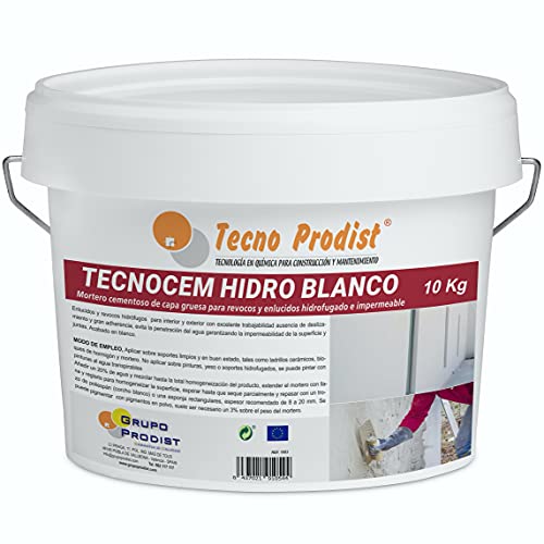 Tecnocem Hidro Malta Cementizia Di Tecno Prodist - (10 Kg) - Malta Impermeabilizzante A Letto Spesso Per Intonaci E Rinzaffi, Impermeabile E Idrorepel