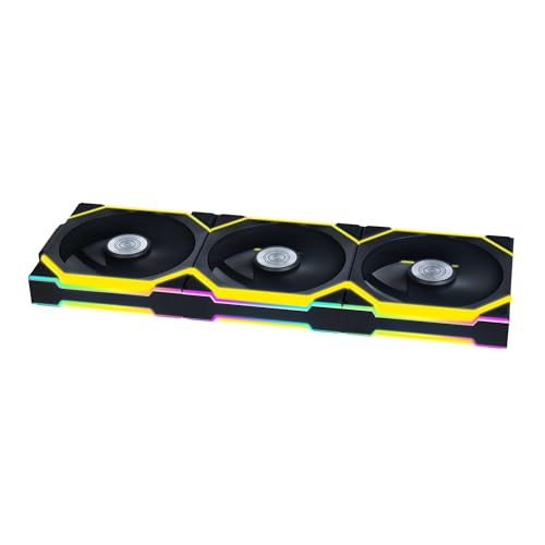 Lian Li Uni Fan Sl - Ventola Wireless Per Pc Da 120 Mm, Rgb, Confezione Da 3 Ventole Per Pc Da Gioco, Colore Nero, Ventola Pwm, 40 Led Argb, Fino A 2.