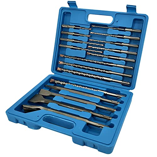 Cavatiny Set Di 17 Punte Per Trapano Sds Plus E Scalpello Sds Per Calcestruzzo, Mattoni, Cemento, Pietra Con 4 Tagli E Valigetta Robusta – Codolo Sds