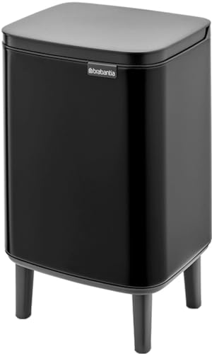 Brabantia Bo Waste Bin Hi Pattumiera 12L Con Coperchio A Chiusura Ammortizzata, Secchio Interno Rimovibile E Maniglia Per Il Trasporto, Ottimo Per Bag