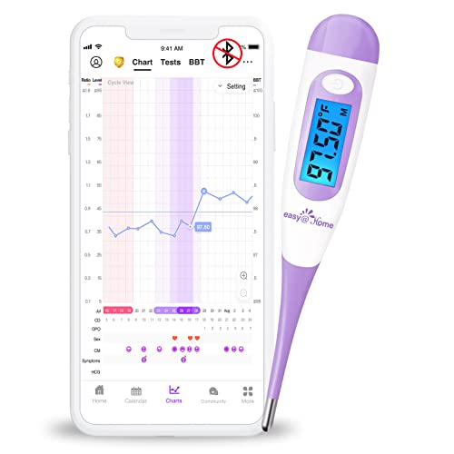 Termometro Basale Digitale Easy@Home Test Ovulazione Alta Precisione Con Intervallo 1/100° E Funzione Memoria Per Il Monitoraggio Dell'Ovulazione Con