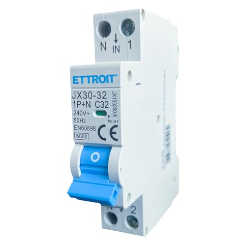 Zorei Interruttore Magnetotermico Automatico, 1P+N 220V Da 1 Modulo Din, Salvavita Stotz, Mcb 1P+N 6Ka C32 32A