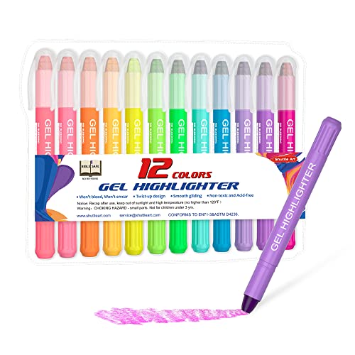 Shuttle Art Evidenziatori Per Bibbia 12 Pack, 12 Colori Kit Evidenziatore Colori Assortiti Per Studiare, Perfetto Per Evidenziare Segnare E Scrivere