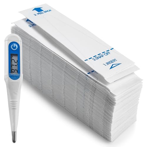 Thermometer Probe Covers - Pack Of 100 - Universal And Disposable Probe Cover Box For Digital Thermometer For Accurate Sanitary Oral, Rectal And Under