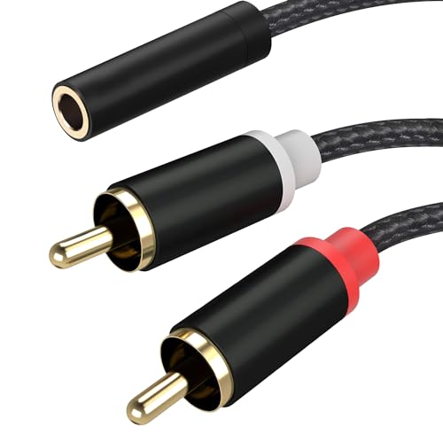 Froggen Cavo Audio Rca Jack Adattatore Jack Rca Da 3.5 Mm Femmina A Rca Maschio Stereo Audio Video Cavo Aux, Per Altoparlante, Amplificatore, Dvd, Tel