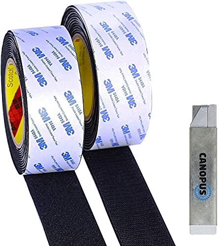 Canopus Extra Forte Nastro Autoadesivo In Tessuto, (25,4 Mm X 5 M Totale), Impermeabile Nastro Gancio E Anello, Nastro Per Tappeti Ideale Per La Decor