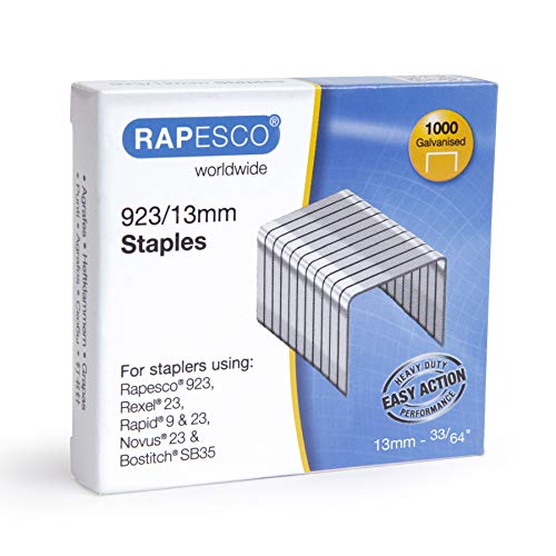 Rapesco 1484 Punti Galvanizzati 923/13 Mm, Tipo 23, Confezione Da 1000