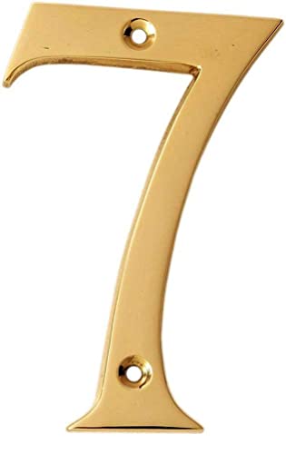 Esplanade Targhetta Numerica Appiccicosa Per Porta Dell'Hotel, In Ottone Da 10,2 Cm, Numero Numerico 0-9 (7 Sette))