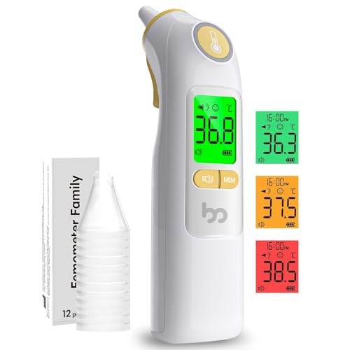 Termometro Auricolare, Termometri Da Orecchio Clinico Per Bambini Neonati Adulti, Termometro Digitale A Infrarossi Con 24 Cappucci Protettivi Monouso