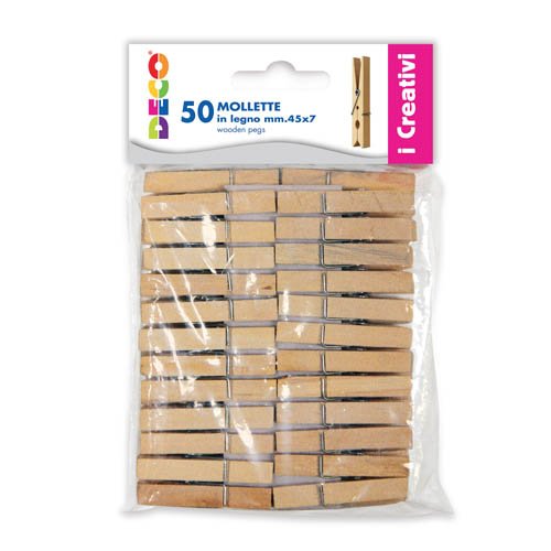 Deco 11688 Molletta In Legno, 45 X 7 Mm