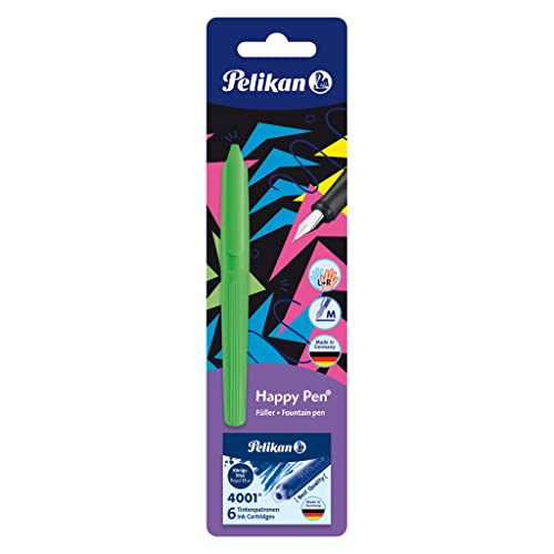 Pelikan Happy Pen, Penna Stilografica Per Destrimani E Mancini, Con 6 Cartucce Di Inchiostro, Colori Assortiti (Non È Possibile Scegliere Il Colore),