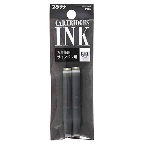 Platinum Preppy Marker & Cartuccia Di Ricarica Per Penna Stilografica, Inchiostro Nero, Set Da 2, Spn 100 A