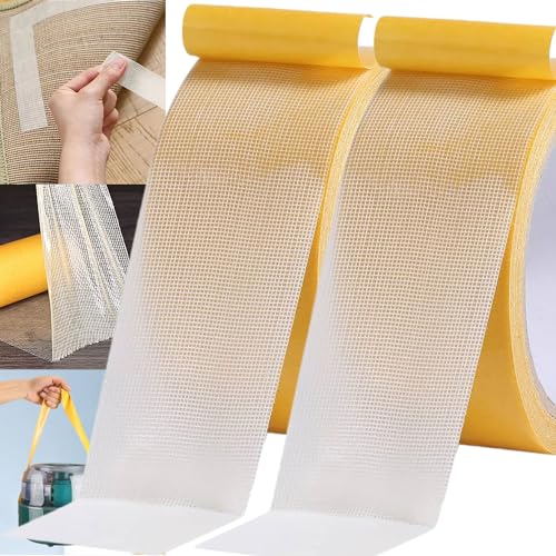 Apicort 2 Rotoli Di Nastro Biadesivo Extra Forte, 3 Cm X 20 M, Facile Da Tagliare E Rimuovere, Ideale Per Tappeti, Foto, Pareti, Cucina, Casa, Scuola,