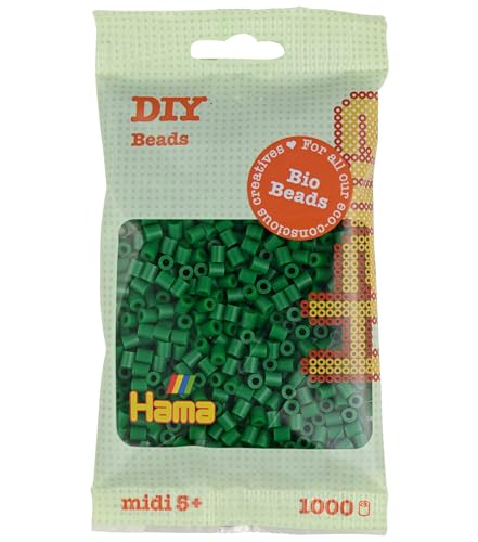Hama Midi Bio Beads Bag | Circa 1000 Perline Fusibile | Decorazione A Mosaico Arti E Mestieri Per Bambini Creativi Dai 5 Anni In Su | Verde