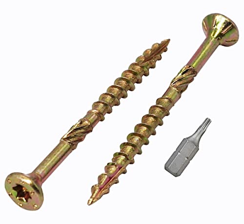 Confezione Da 700 Viti Per Legno In Acciaio Zincato Giallo 3,0 X 35 Mm, Testa Torx, Tipo 17, Testa Svasata, Viti Per Truciolare (700, 3,0 X 35 Mm)