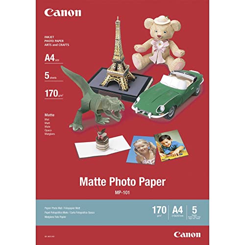 Canon Mp-101 Carta Fotografica Opaca Formato A4 (5 Fogli)