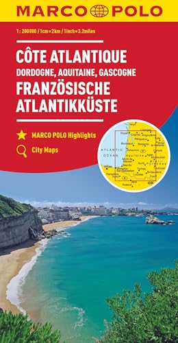 French Atlantic Coast Marco Polo Map: Dordogne, Aquitaine, Gascogne