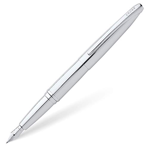 Cross Atx Penna Stilografica Pointe Fine Cromo