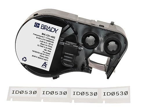 Brady Etichette In Poliestere Freezerbondz™ Per Stampante Etichette Bmp41/Bmp51/Bmp53/M511 - 180 Etichette Industriali Adesive - Nero Su Bianco (25,40