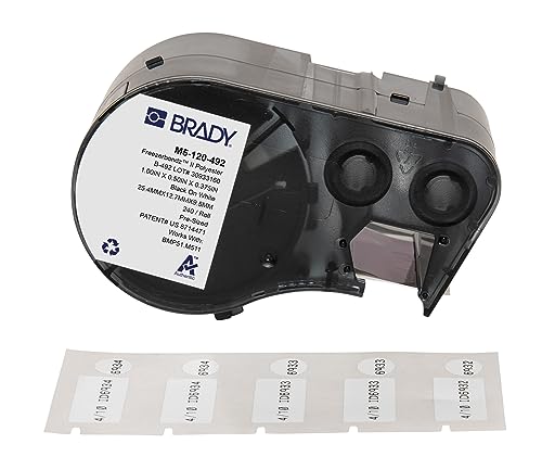 Brady Etichette In Poliestere Freezerbondz™ Per Stampante Etichette Bmp51/Bmp53/M511-240 Etichette Industriali Adesive - Nero Su Bianco (25,40 Mm (L)
