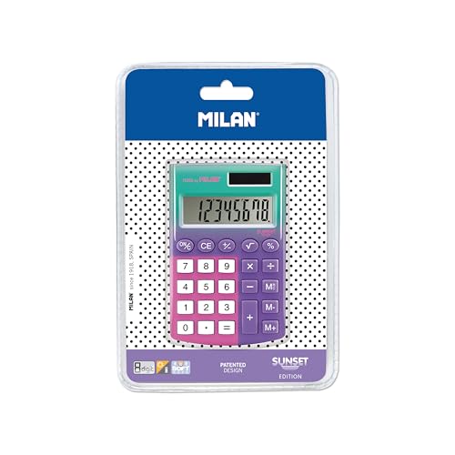 Blíster Calculadora 8 Dígitos Pocket Sunset Lila - Rosa