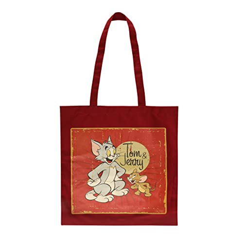 Cinereplicas - 100% Baumwolle 41 * 38Cm Tragetasche - Looney Tunes/Titti Pop Art/Tom & Jerry - Offizielle Lizenz (Tom & Jerry)