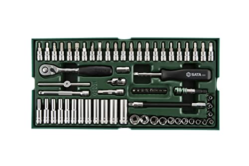 Sata 66Pc 1/4 "Drive 6 Point Metric Socket Tray Compact Hand Tool Set