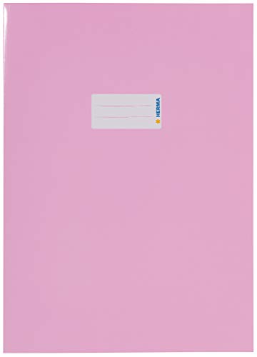 Herma 19805 - Copertina Per Quaderni, Formato A4, In Cartone Rosa, 10 Pezzi, Con Etichetta In Carta Robusta E Extra Resistente, Per Quaderni Scolastic