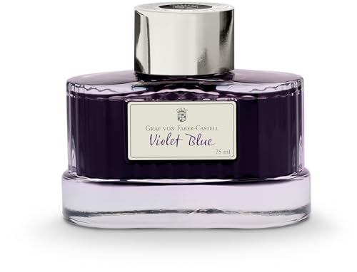 Graf Von Faber-Castell 141006 - Barattolo Di Inchiostro Blu Violetto, 75 Ml, Inchiostro Indelebile In Un Elegante Calamaio