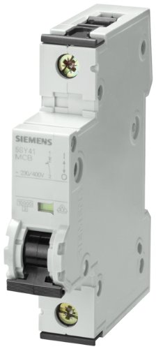 Siemens 5Sy41137 Supplementary Protector, Ul 1077 Rated, 1 Pole Breaker, 13 Ampere Maximum, Tripping Characteristic C, Din Rail Mounted