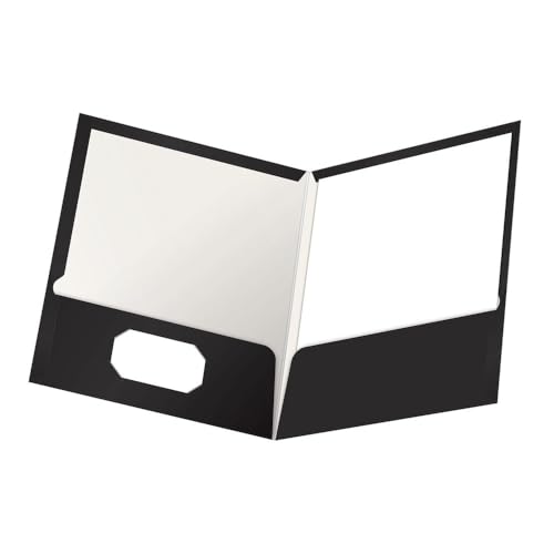 Oxford Laminato, Capacità: 100 Fogli Two-Pocket Portfolios 25 Count (51704) Black