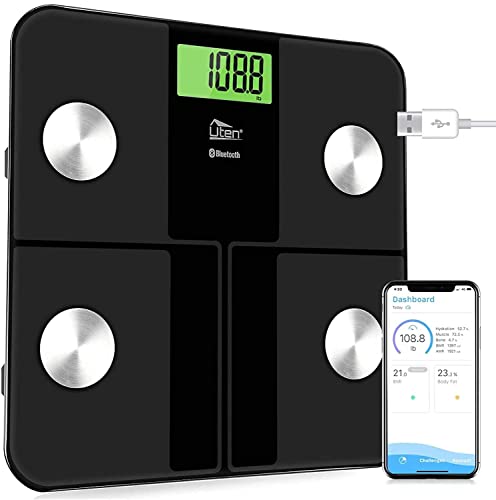 Uten Ricarica Usb Bilancia Digitale, Bluetooth Pesapersone Bilancia Wireless Professionale Bilancia Ios Android Per Dati Grasso Corporeo, Massa Muscol