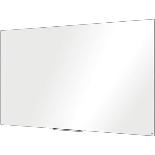 Nobo Lavagna Bianca Magnetica In Acciaio Laccato Widescreen Con Vaschetta Porta Accessori, 1880 X 1060 Mm, Cornice Sottile, Sistema Di Montaggio Invis
