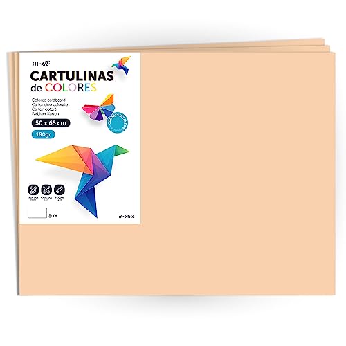 Cartulina De Colores, Cartulina Grande 50X65 Cm De Colores Claros E Intensos, Cartulinas De Colores 180Gr Para Manualidades, Diseños Creativos Y Proye