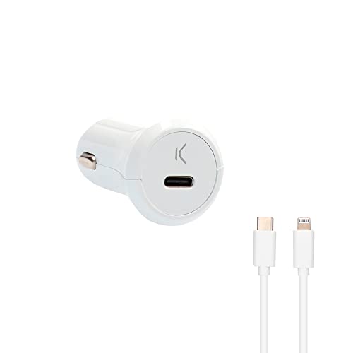 Bigbuy Tech Cargador Coche Ksix Mfi 18W Pd + Cable Usb Tipo C - Lightning Para Iphone
