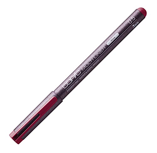 Copic Multiliner Vine 0,5 Mm, Penna Da Disegno Con Inchiostro Pigmentato Resistente All'Acqua E All'Alcool, Colore Rosso Vinaccia, Penna Professionale