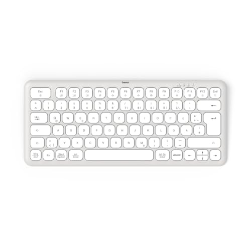 Hama Tastiera Wireless (Multi Device Tastiera Con Radio/Bluetooth Per Pc, Smartphone, Tablet, Piccola, Con Batterie, Tasti Silenziosi, Tasti Multimedi