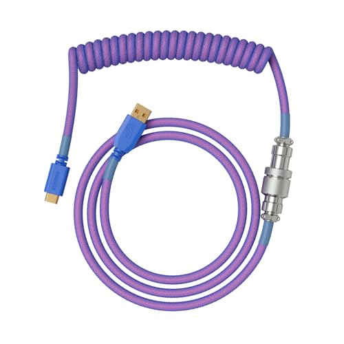 Glorious Gaming - Cavo Spiralato Premium Per Tastiere - Nebula, Usb-A (Pc) A Usb-C (Tastiera) Placcato Oro, Anti-Intreccio, Rivestimento Intrecciato D