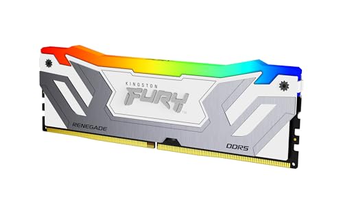 Kingston Fury Renegade Bianco Rgb Xmp 24Gb 8400Mt/S Ddr5 Cl40 Cudimm Memoria Gaming Per Computer Fissi - Kf584Cu40Rwa-24