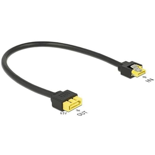 Delock 0.3M, Sata/Sata 8P Cavo Sata 0,3 M Nero, Giallo