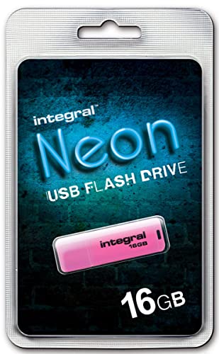 Pen Drive Integral Neon, 16 Gb, Usb Tipo A, 2, 12 Mb/S, Tapa, Rosa