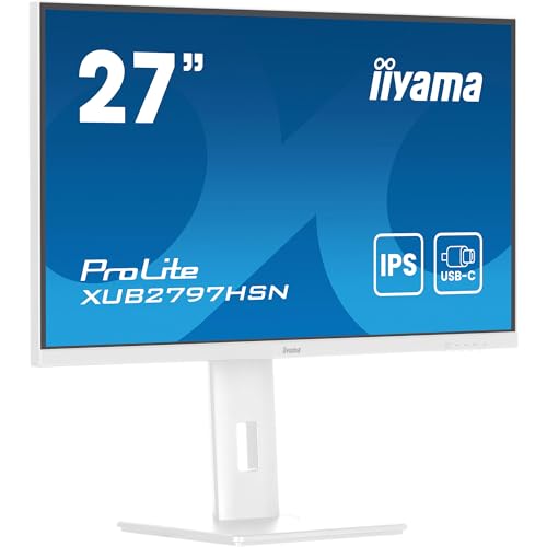 Iiyama Monitor Bianco Xub2797Hsn-W2-27, Ips, 1920 X 1080/100Hz, 1H1Dp1C, Has, Rj45
