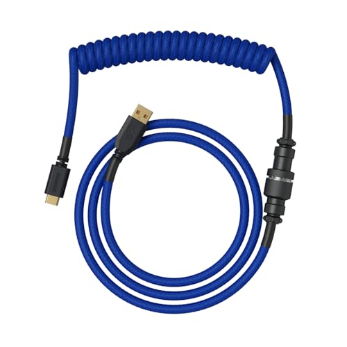 Glorious Gaming - Cavo Coiled Premium Per Tastiera: Usb-A (Pc) A Usb-C (Tastiera), Placcato In Oro, Anti-Intreccio, Doppio Rivestimento Intrecciato, C