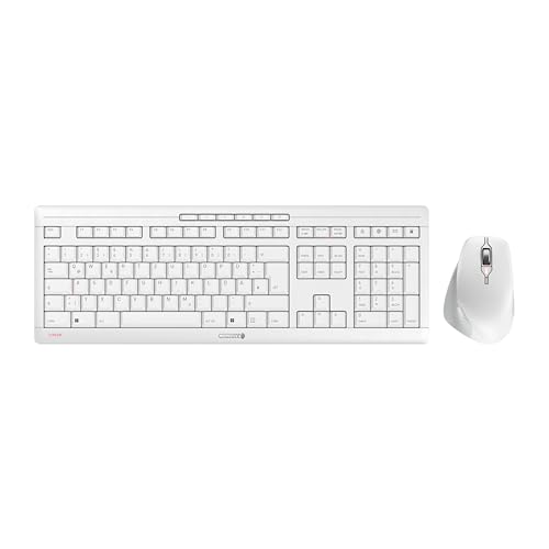 Cherry Stream Desktop Comfort, Set Tastiera E Mouse Wireless, Layout Per La Germania (Qwertz), 2,4 Ghz, Tasti Silenziosi, Mouse Ergonomico Per Destrim