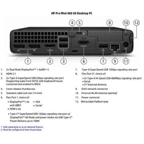 Hp Pro Mini 400 G9 I513500T 8Gb/256Gb Pc Intel Core I5-13500T, 256Gb Ssd, 8Gb Ddr4, W11 Pro64, Ax+Bt