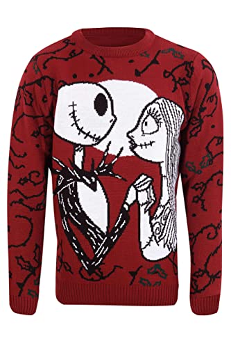Heroes Inc. Nightmare Before Christmas Jumper Jack And Sally Ufficiale Unisex Ugly Sweater Size M