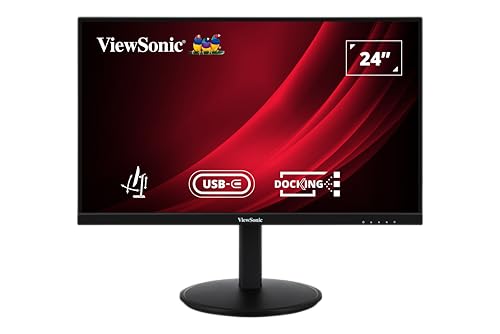 Viewsonic Vg2409U-2 Monitor Ips Senza Cornice Fhd Da 24" Con 2 Hdmi, Displayport In, Uscita Displayport, Usb Tipo C, Ethernet Rj45, Usb, Daisy Chain,